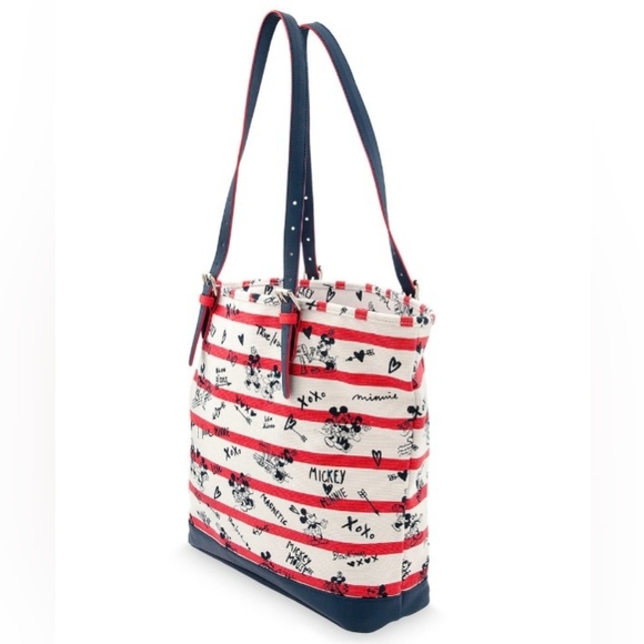 DISNEY MICKEY AND MINNIE TOTE WITH WRISTLET NWT - Picture 3 of 10
